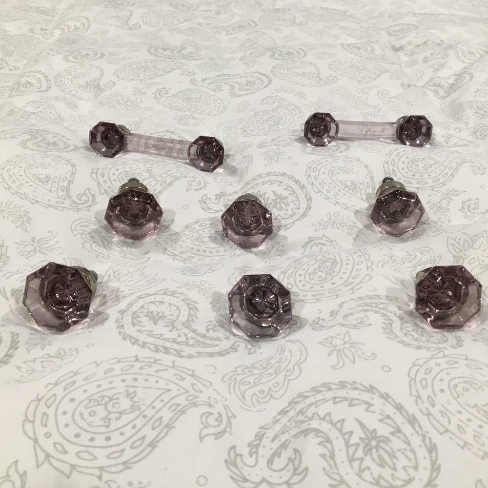 Restoration Hardware Pulls and Knobs Purple Glass